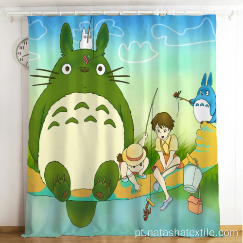 HD Impresso Meu Vizinho Desenho Animado Cortinas Blackout Totoro